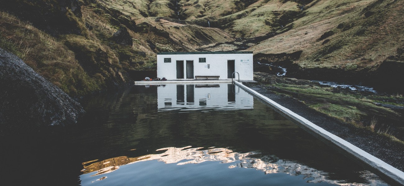 Seljavallalaug hot spring pool in Iceland